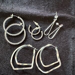 Silver Tone Earring Mixed Set